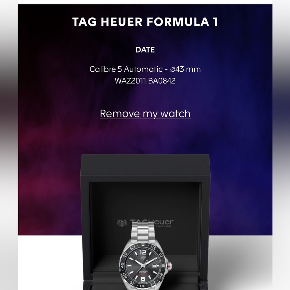 TAG Heuer Formula 1 Calibre 5 Silver Watch with Black Dial - Picture 15 of 15